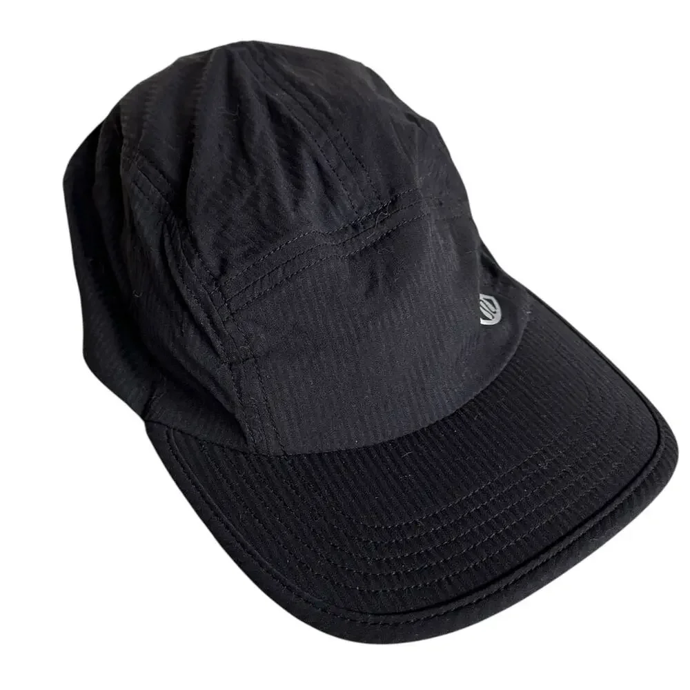 LULULEMON Seawheeze Finishers Runners Hat Cap Black Striped Adjustable‎ Running